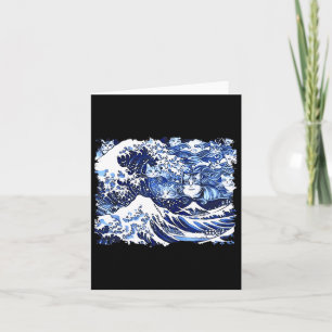 Blaue Katzen wellen auf Kamala Funny Cat Lady Karte