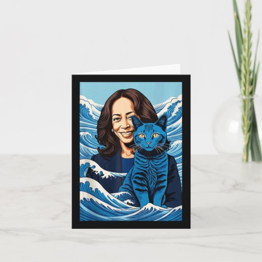 Blaue Katzen wellen für Kamala Funny Kamala Harris Karte (Vorderseite)