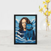 Blaue Katzen wellen für Kamala Funny Kamala Harris Karte (Gelbe Blume)