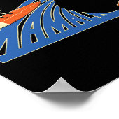 Blaue Katzen Wellen für Kamala Katzen Funny Poster (Ecke)