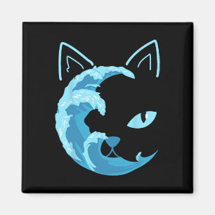 Blaue Katzen wellen nach Kamala Funny Blue Wave of Magnet