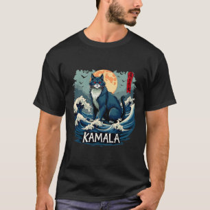 Blaue Katzen wellen nach Kamala Funny T-Shirt