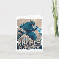Blaue Katzen winken Kamala Harris Japanische Kunst