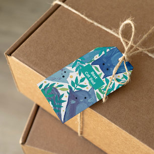 Blaue Katzen & Zweige Bester Katzenvater Geschenkanhänger