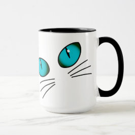 Blaue Katzenaugen-Tasse, Süße Katzenliebhaber-Kaff Tasse