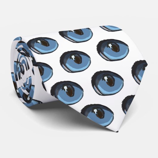Blaue Katzenaugenmuster Krawatte (Gerollt)