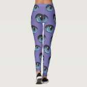 Blaue Katzenaugenmuster Leggings (Rückseite)