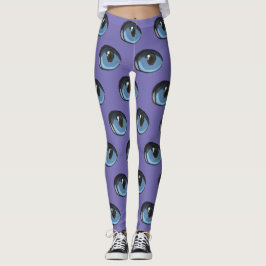 Blaue Katzenaugenmuster Leggings