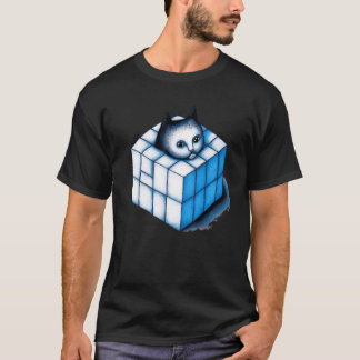 Blaue Katzenkunst süße Katzenporträt-Mia Katze Ado T-Shirt