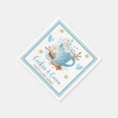 Blaue Kekse und Kakao-Babydusche Serviette (Ecke)