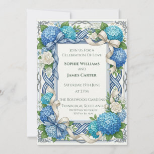 Blaue keltische Distel-Hochzeitseinladung Einladung