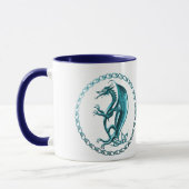 Blaue keltische Drache-Kaffee-Tasse Tasse (Links)