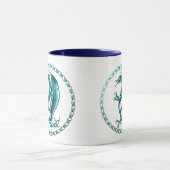 Blaue keltische Drache-Kaffee-Tasse Tasse (Zentrum)