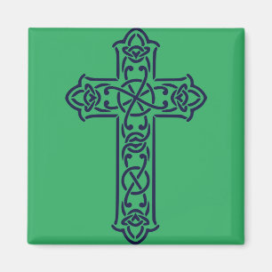 Blaue keltische Hochkreuz Magnet