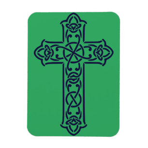Blaue keltische Hochkreuz Magnet