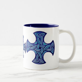 Blaue keltische Knoten-Tasse Zweifarbige Tasse
