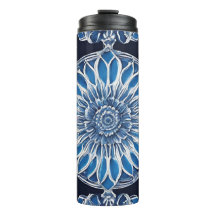 Blaue Keramik gedruckt