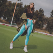 Blaue Keramik Leggings