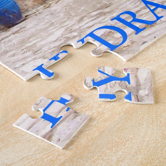 Blaue Keramik Puzzle (Seite)