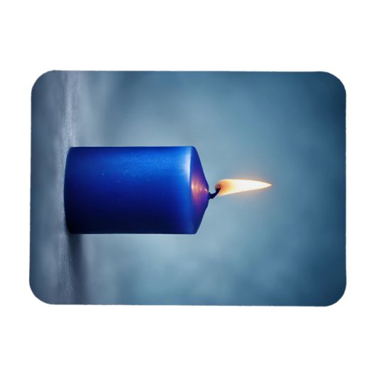Blaue Kerze Magnet (Horizontal)