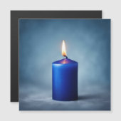 Blaue Kerze Magneteinladung (Vorne/Hinten)