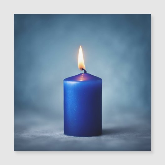 Blaue Kerze Magneteinladung (Vorderseite)