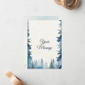 Blaue Kiefern für Ihren Nachrichtenurlaub Mitteilungskarte (Vorderseite/Rückseite Beispiel)