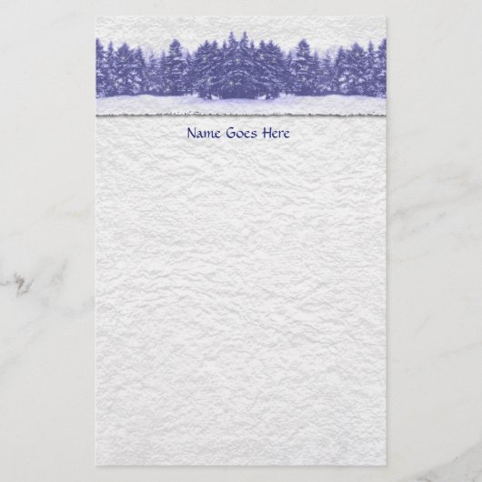 Blaue Kiefern-Linie Büttenpapier Briefpapier (Vorderseite)