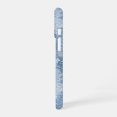 Blaue Kiefernbäumemuster iPhone 16 Hülle (Linke Seite)