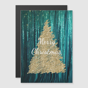Blaue Kieferngrüne Lametta Goldene Weihnachtsbaum Magnetkarte