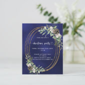 Blaue Kiefernwälder Weihnachtsfeier Party Einladun (Stehend Vorderseite)