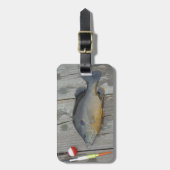 Blaue Kiemen und Fischkeule und Haken Gepäckanhänger (Vorderseite vertikal)