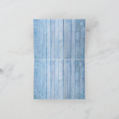 Blaue Kiesel, rosa Flamingos und Fisch Dankeskarte (Innenseite)