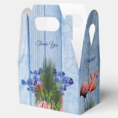 Blaue Kiesel, rosa Flamingos und Fisch Geschenkschachtel (Geöffnet)