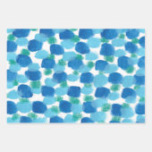 Blaue Kieselsteine Abstrakte Aquarellcreme Geschenkpapier Set (Vorderseite)