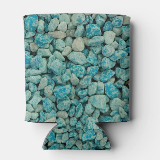 blaue Kieselsteine auf einem Schaumstoffbehälter Dosenkühler (Rückseite)