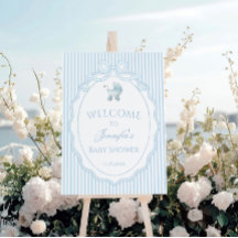 Blaue Kinderwagen-Baby-Junge-Shower-Willkommenssch