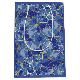 Blaue Kintsugi-Goldader Mittlere Geschenktüte
