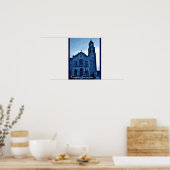 Blaue Kirche Poster (Küche)