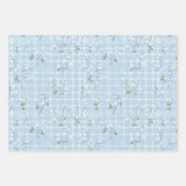 Blaue Kirschblüten-Blumen-Verpackungspapier Geschenkpapier Set (Vorderseite 3)