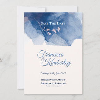 Blaue Kirschblüten-Hochzeitseinladung Einladung