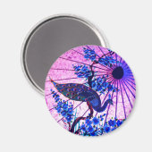 Blaue Kirschblüten Magnet (Vorderseite/Rückseite)