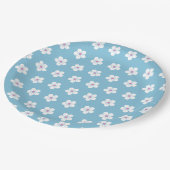 Blaue Kirschblüten Pappteller (Schrägansicht)