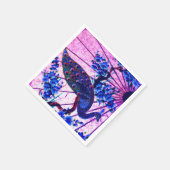 Blaue Kirschblüten Serviette (Ecke)