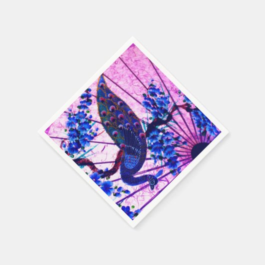 Blaue Kirschblüten Serviette (Ecke)