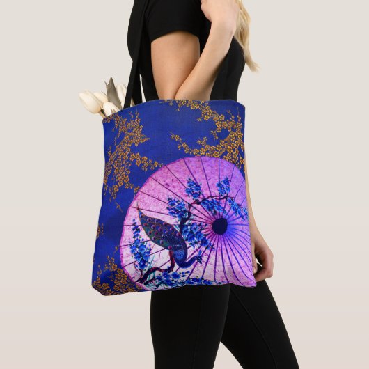 Blaue Kirschblüten Tasche (Von Nahem)