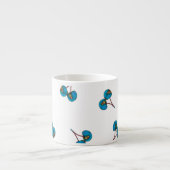Blaue Kirsche Muster Espressotasse (Vorderseite)