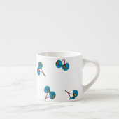 Blaue Kirsche Muster Espressotasse (Rechts)
