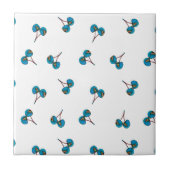 Blaue Kirsche Muster Fliese (Vorderseite)
