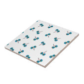 Blaue Kirsche Muster Fliese (Seite)